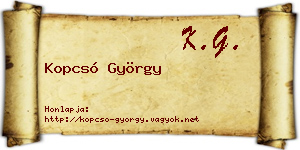 Kopcsó György névjegykártya